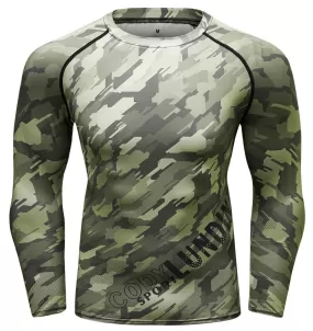 Camouflage Compression 'Digital Green' Elite Long Sleeve Rashguard