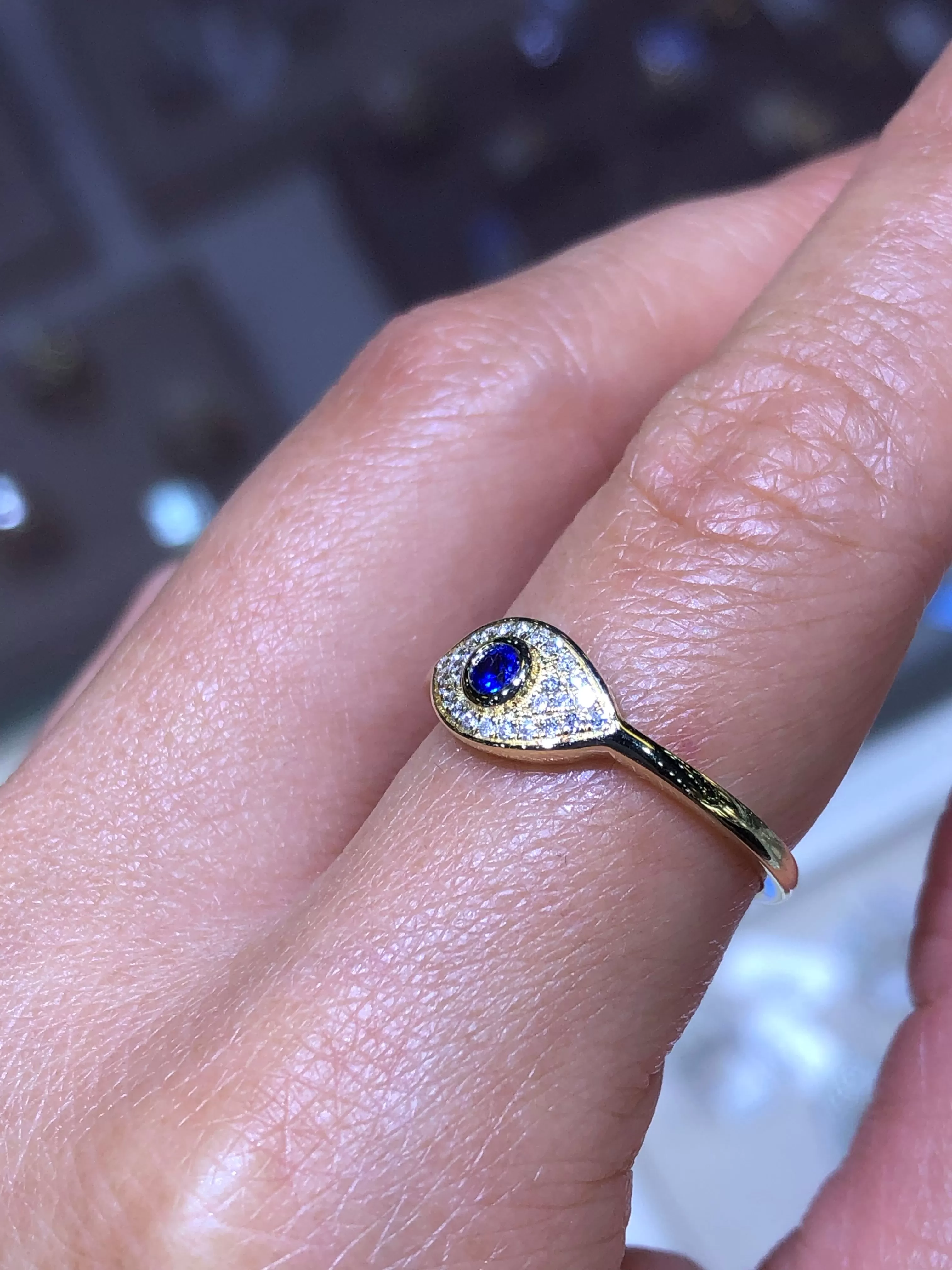 14K Gold Evil Eye Ring