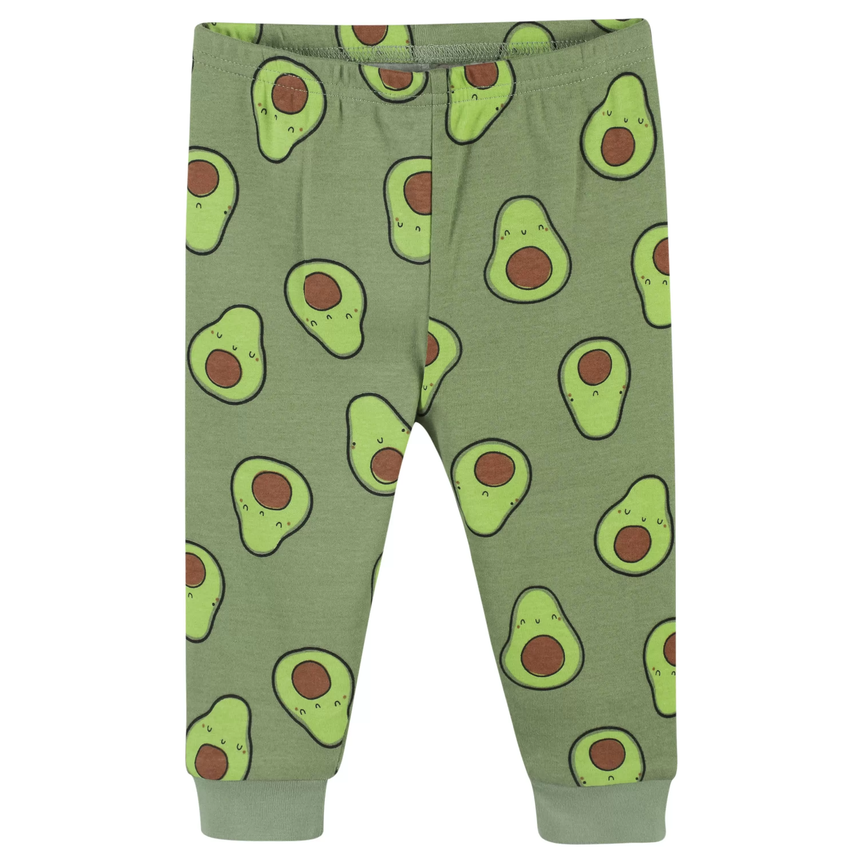 4-Piece Baby & Toddler Green Avocado Snug Fit Cotton Pajamas