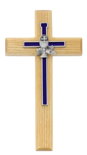 8 Oak w/Blue Communion Cross