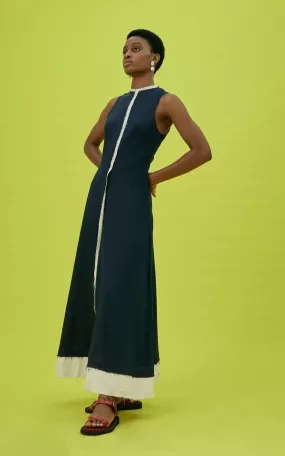 Abiola Olusola SLEEVELESS FLATTERING FIT LINEN XEMI DRESS