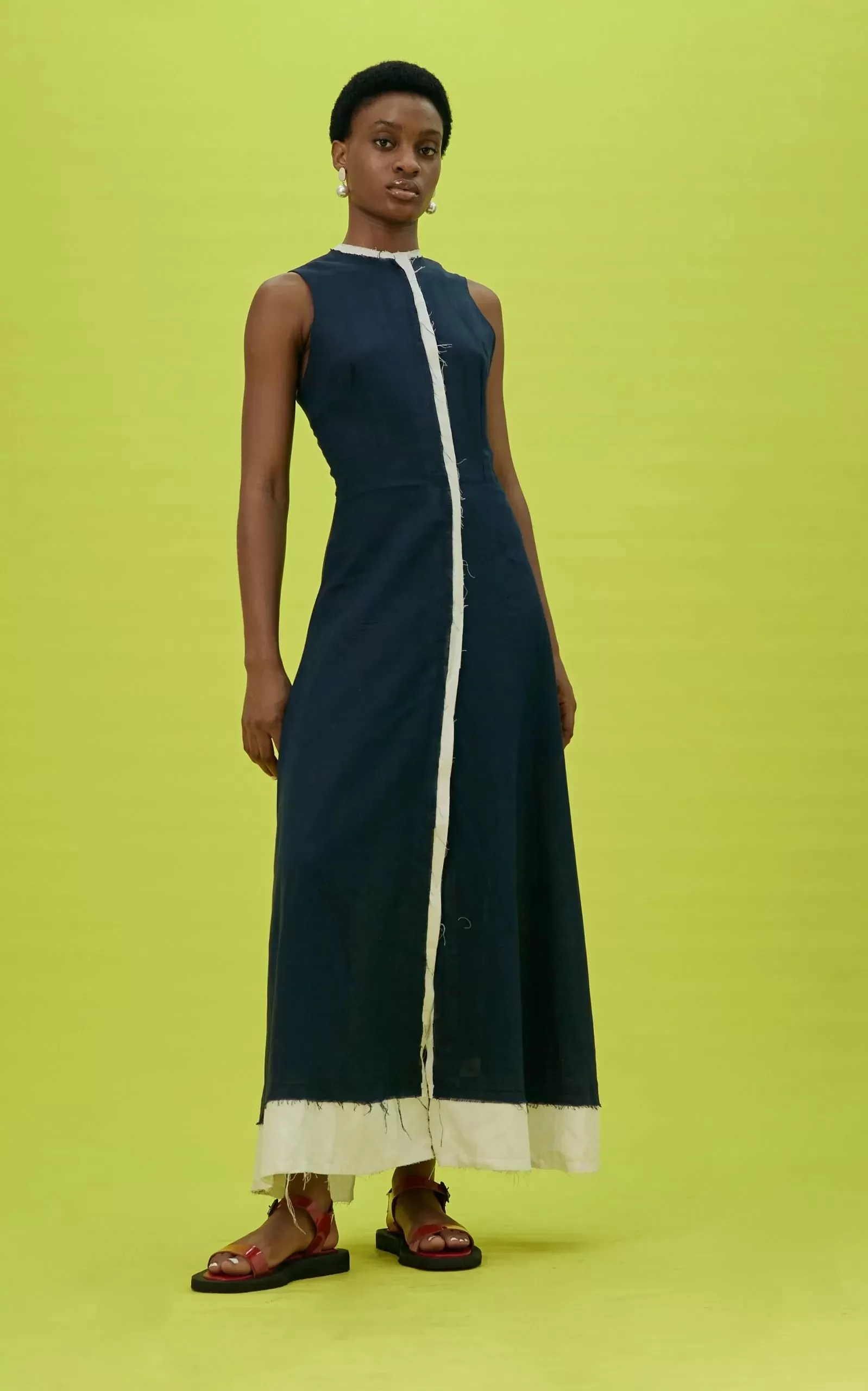 Abiola Olusola SLEEVELESS FLATTERING FIT LINEN XEMI DRESS