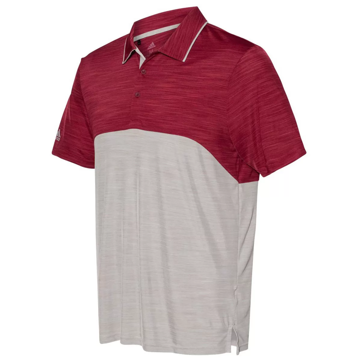 adidas Men's Collegiate Burgundy Melange/Mid Grey Melange Colorblock Sport Polo