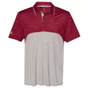 adidas Men's Collegiate Burgundy Melange/Mid Grey Melange Colorblock Sport Polo