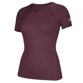 adidas Women's Collegiate Burgundy Climalite Short Sleeve Tee