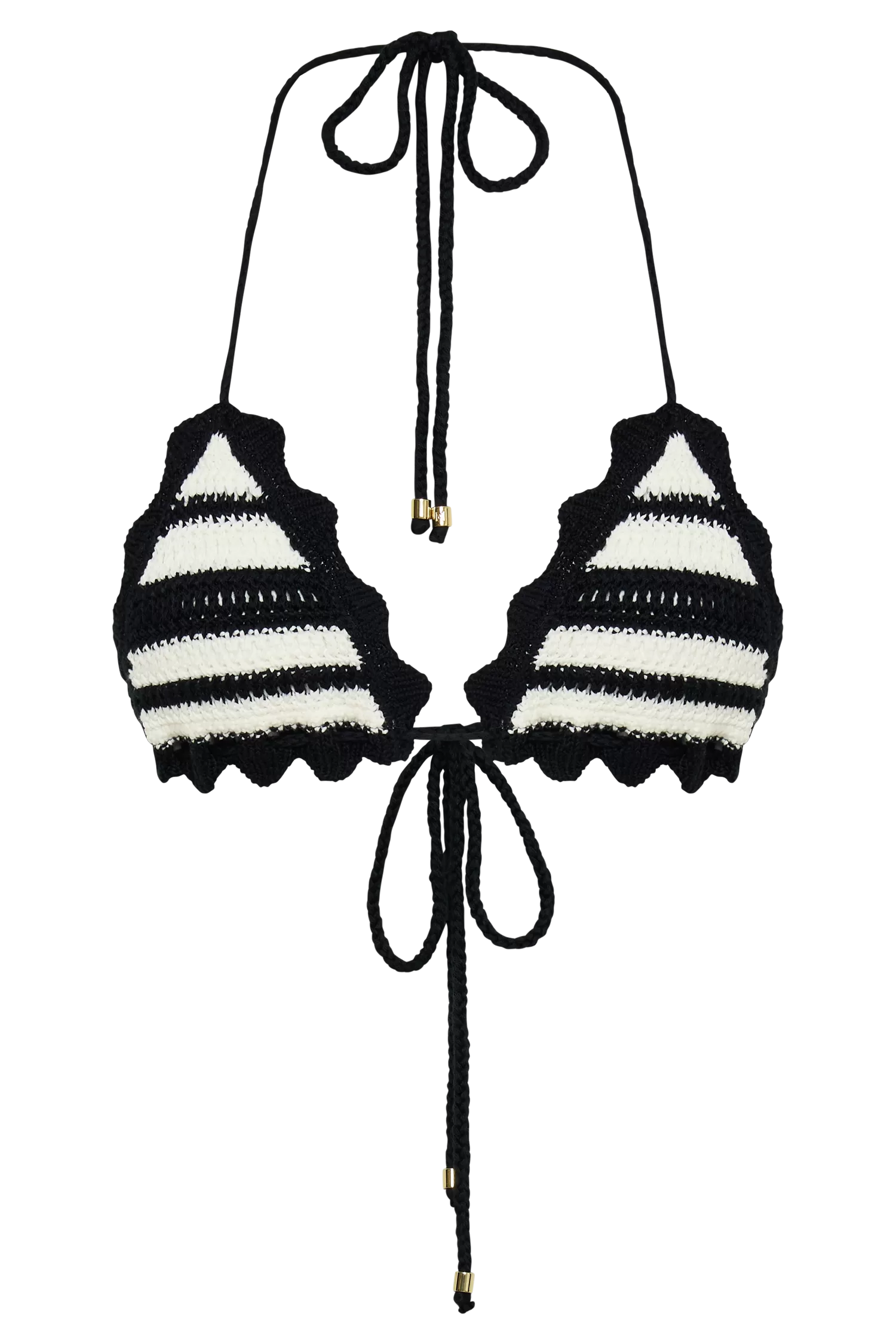 Amanda Stripe Bikini Top - Black/White