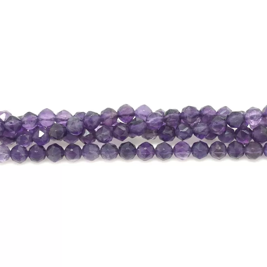 Amethyst A 4mm Double Heart - 15-16 Inch