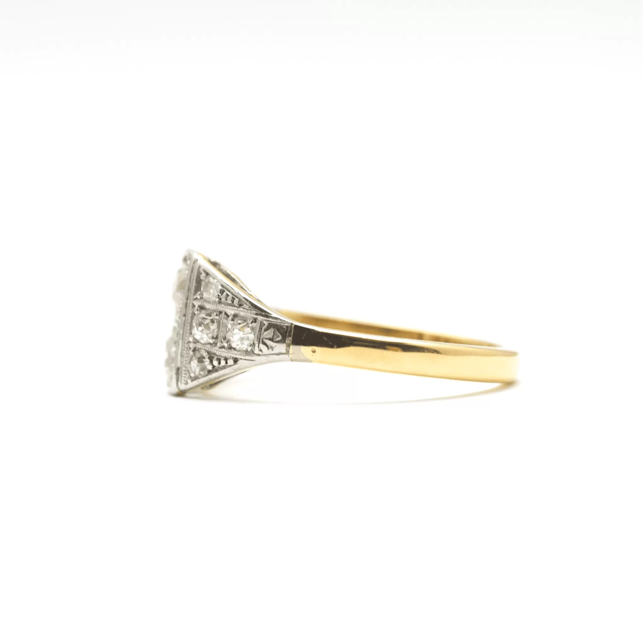 Art Deco Diamond 18ct yellow gold .80 carat Panel Ring