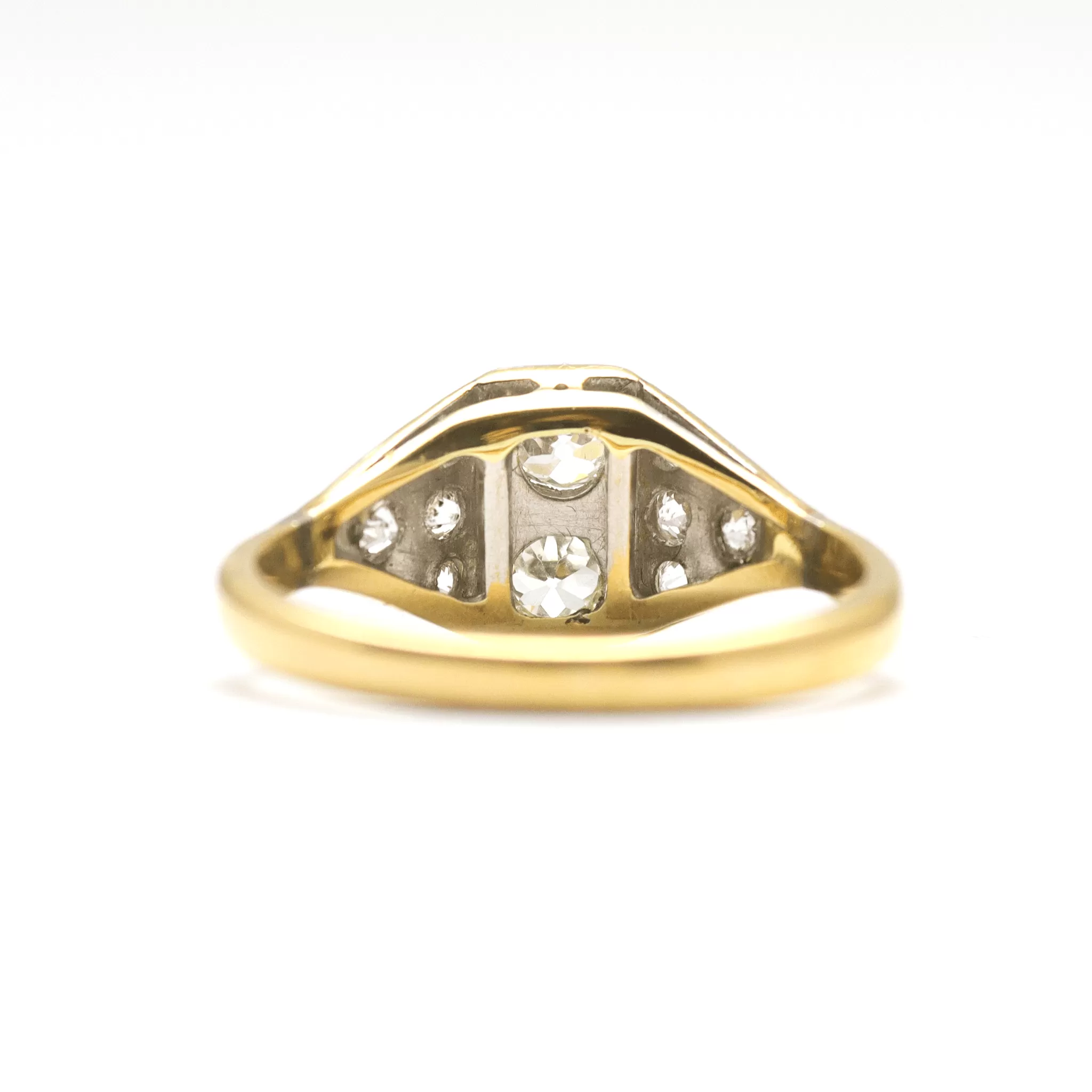 Art Deco Diamond 18ct yellow gold .80 carat Panel Ring