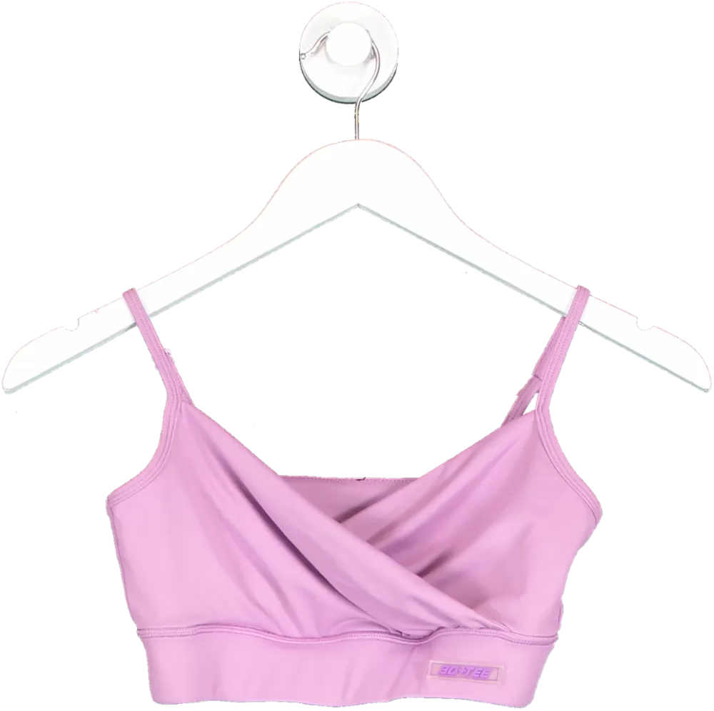 Bo   Tee Purple Cross Front Sports Bra UK S