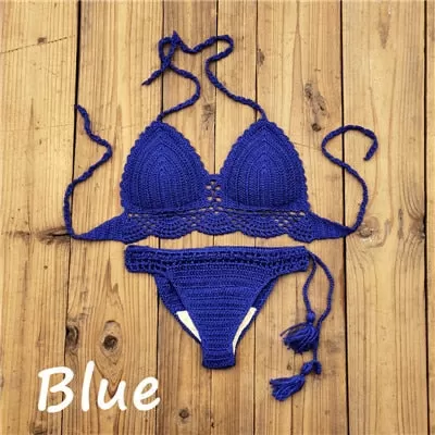 Boho Bella Bohemian - handgefertigter gehäkelter Push-up-Bikini