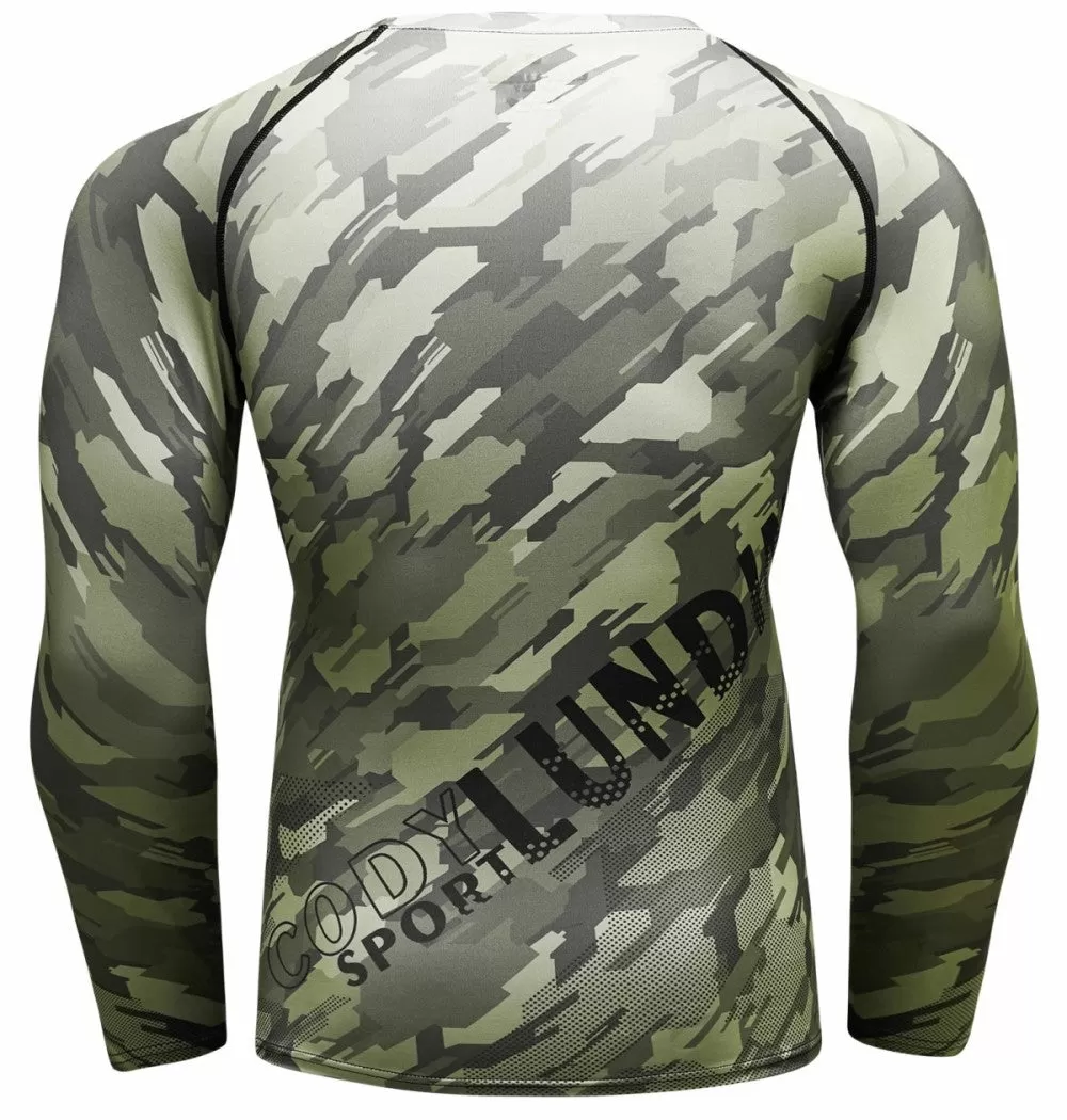 Camouflage Compression 'Digital Green' Elite Long Sleeve Rashguard