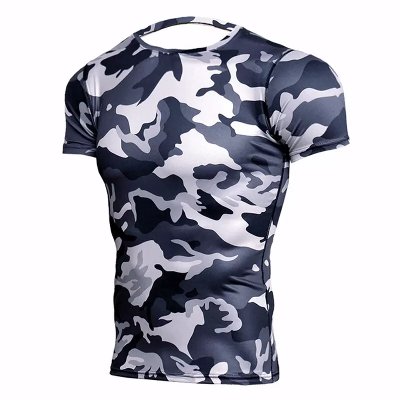 Camouflage Compression 'Winter Camo' Short Sleeve Rashguard