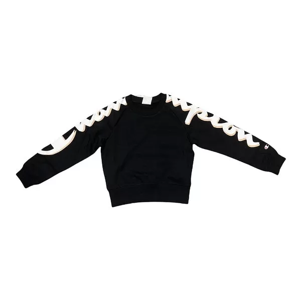 Champion Children's Crewneck Sweatshirt with print on the sleeve 404211 black