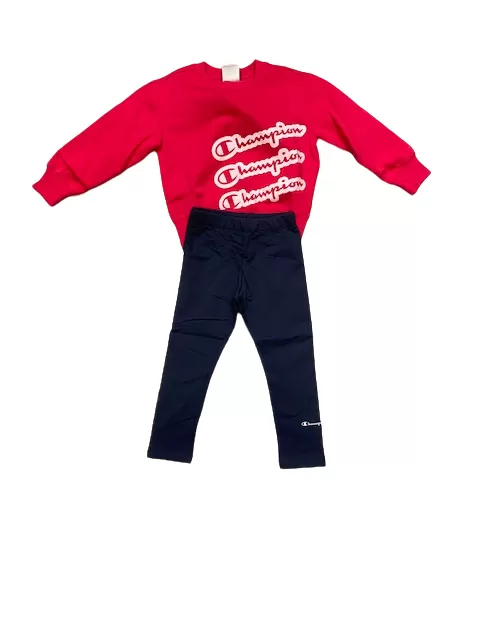 Champion Girl's Tracksuit Sweatshirt and Legging 404497 RS039 DBA/NNY fuchsia blue