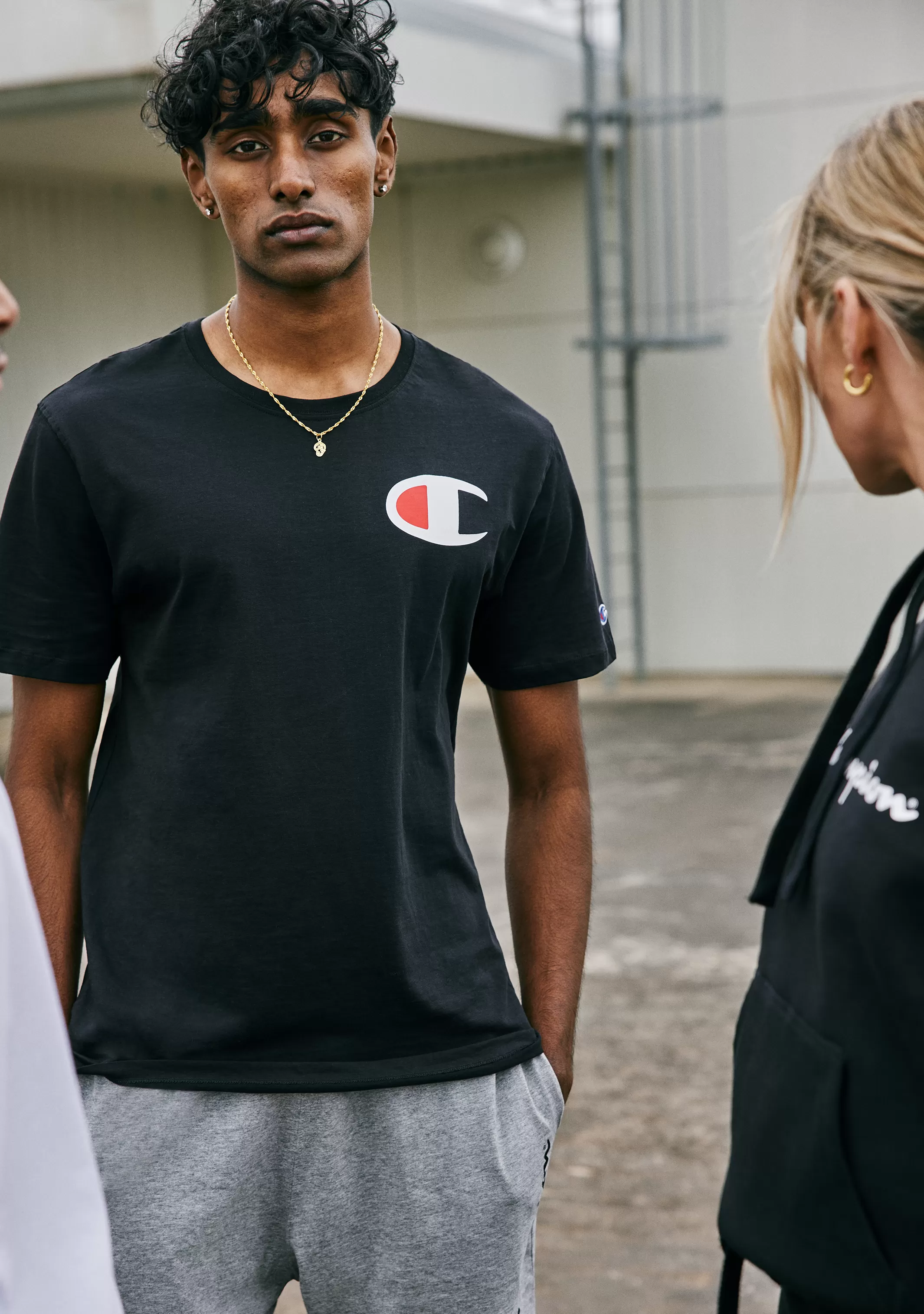 Champion Mens C Logo Tee Black <BR> AY68N BLK