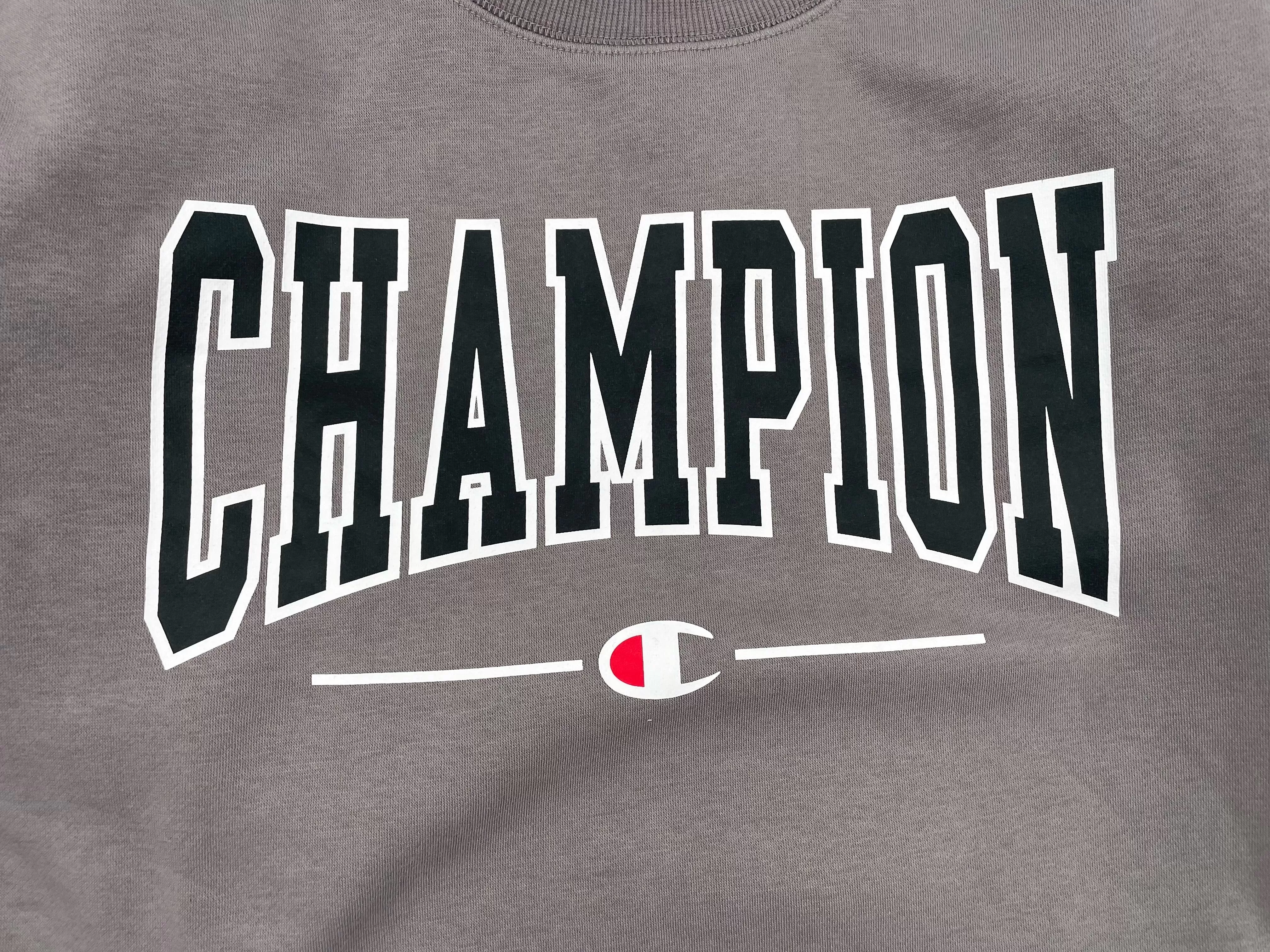 CHAMPION MEN'S GRAPHIC GREY CREW SWEATSHIRT