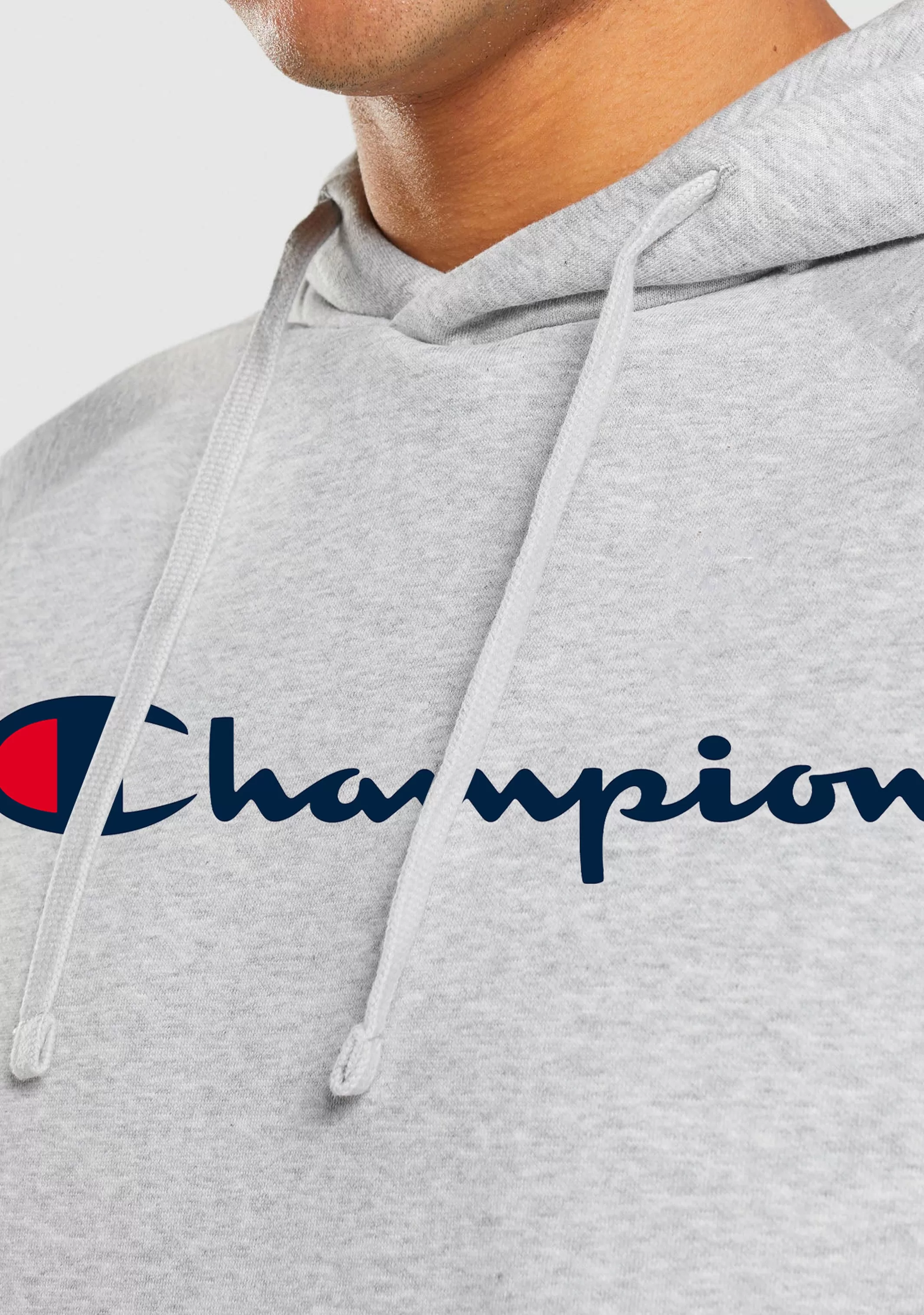 Champion Mens Script Hoodie Grey <br> AY79N A3R