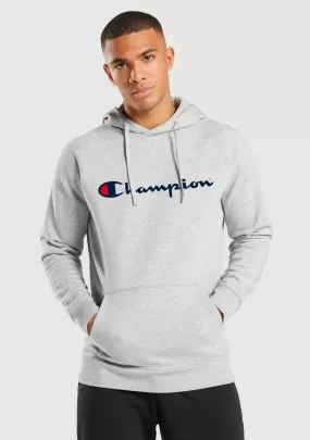 Champion Mens Script Hoodie Grey <br> AY79N A3R