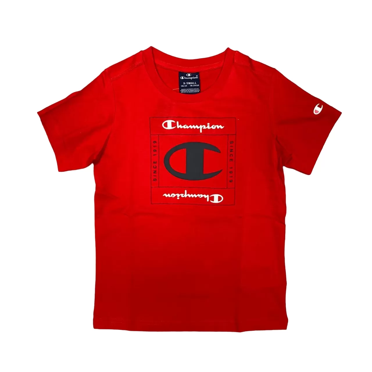 Champion short sleeve t-shirt for boys with print 306696 red