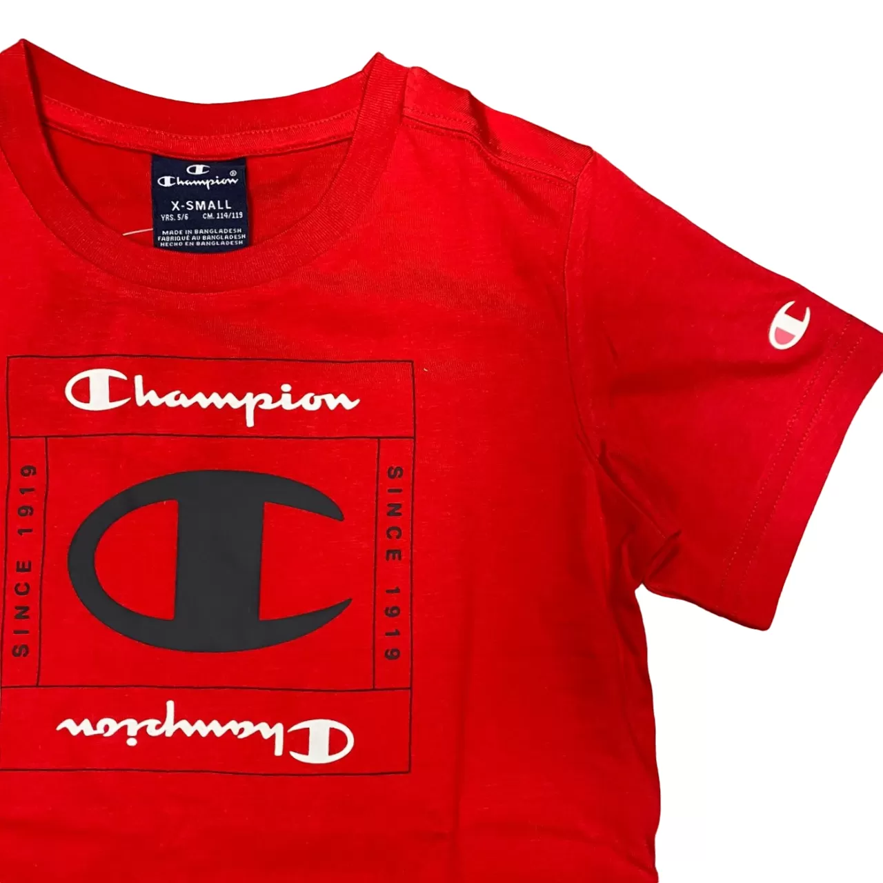 Champion short sleeve t-shirt for boys with print 306696 red