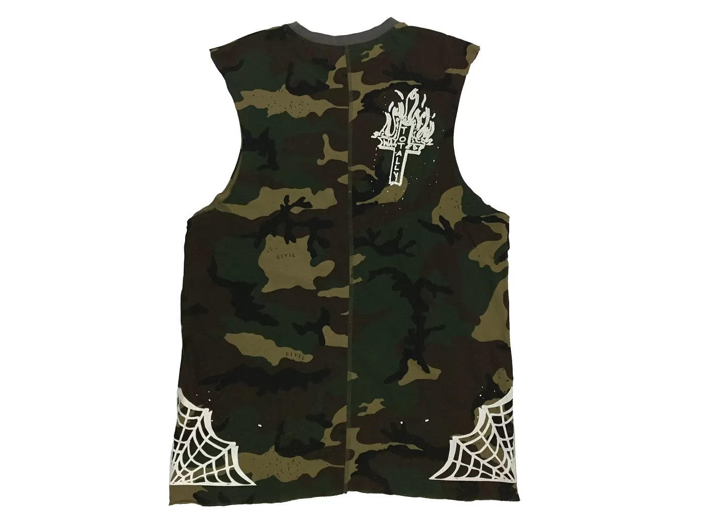 Civil Regime No Control Over Sized Camo Muscle T-Shirt