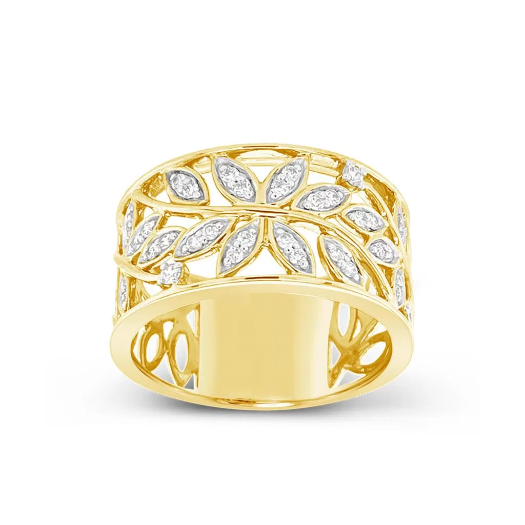 Clara by Martin Binder Leaf Motif Diamond Ring (0.27 ct. tw.)