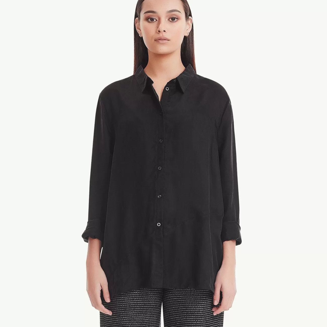 COMMONERS W PANEL SHIRT BLACK