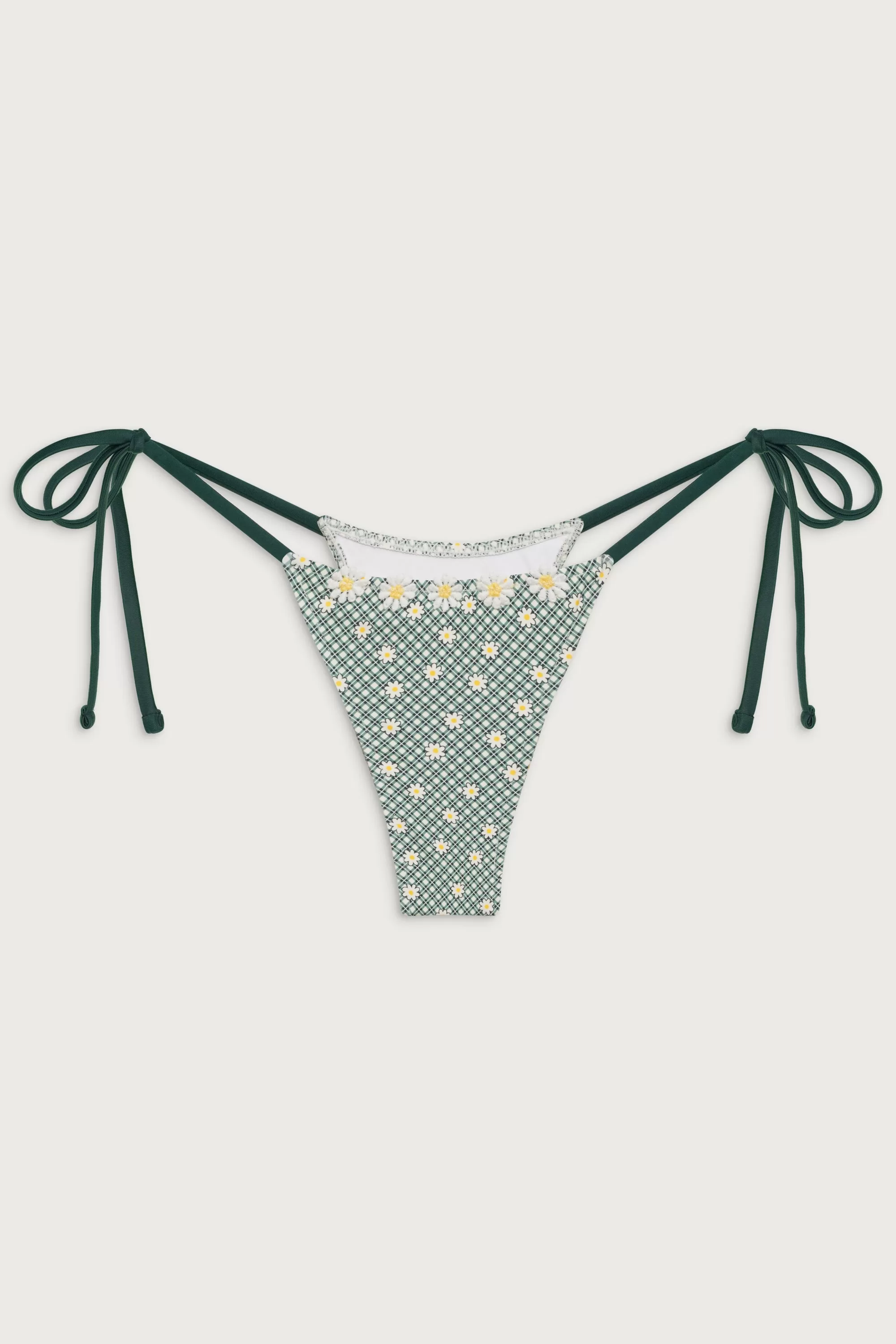 Divine Skimpy Gingham Bikini Bottom - Orchard Picnic