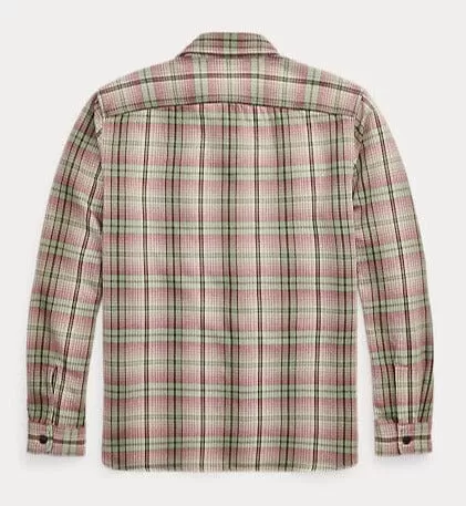 Double RL - Plaid Twill Workshirt - Sage/Pink