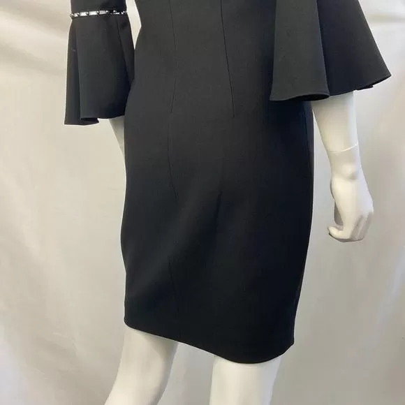 ElieTahari NWT Black Bell Sleeve Off Shoulder Dress