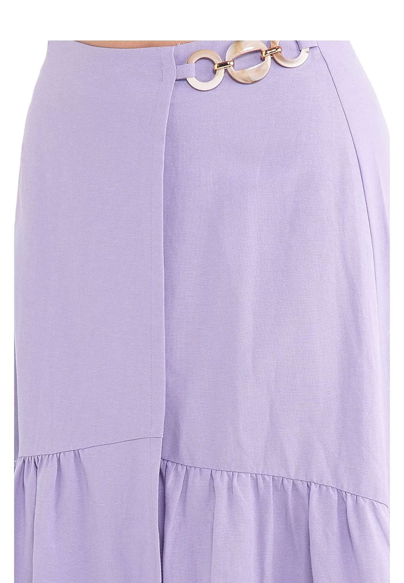 ELLE Apparel Overlapping Midi Skirt