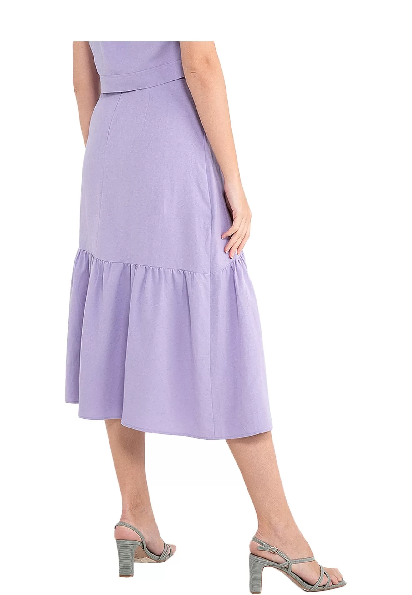 ELLE Apparel Overlapping Midi Skirt