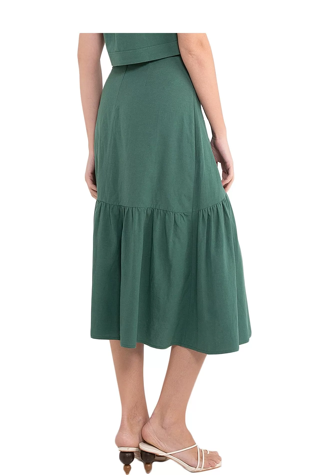 ELLE Apparel Overlapping Midi Skirt