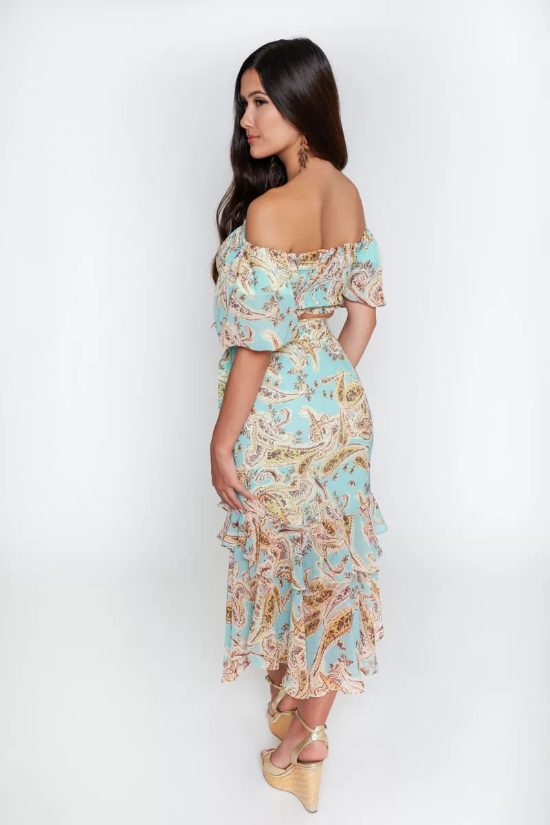 Evelyn Paisley 2-Piece Skirt Set