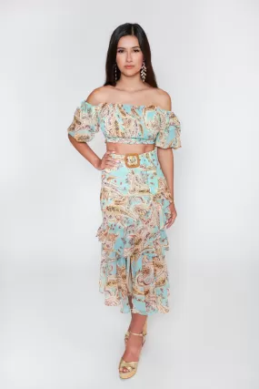 Evelyn Paisley 2-Piece Skirt Set