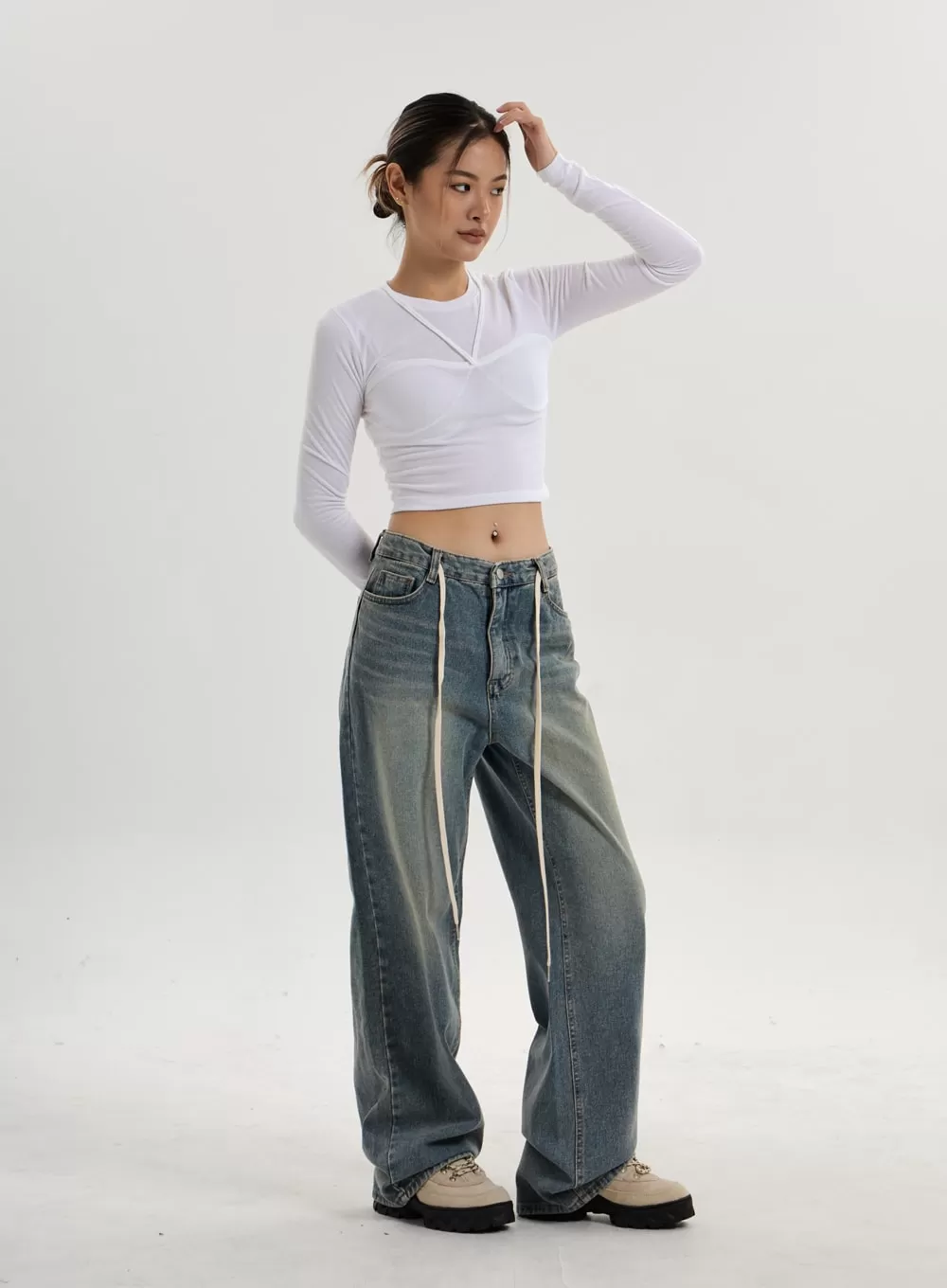 Fake Layered Crop Top CN17