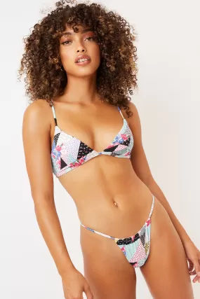 Francesca Bralette Triangle Bikini Top - Patchwork