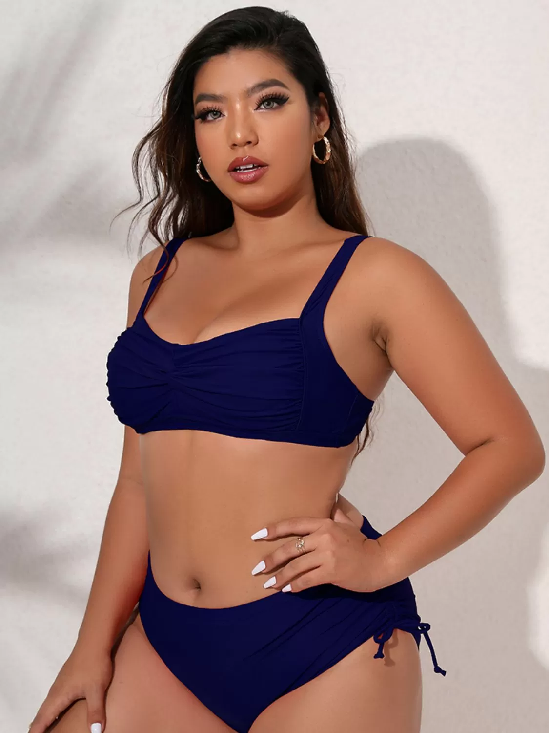 Full Size Twist Front Tied Bikini Set