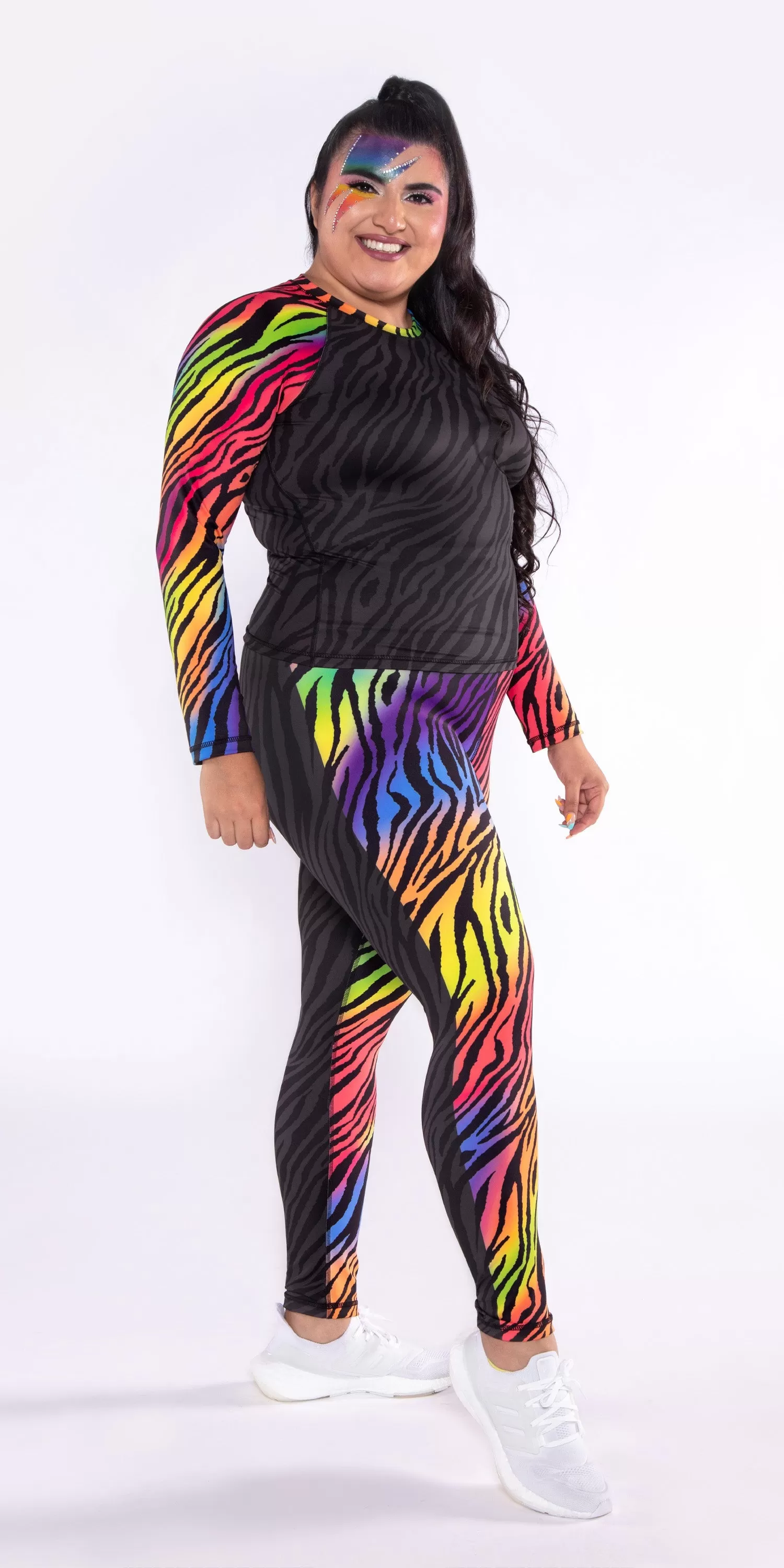 Glamrock Zebra - Long-Sleeve Rashguard [Final Sale]