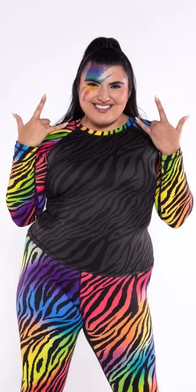 Glamrock Zebra - Long-Sleeve Rashguard [Final Sale]