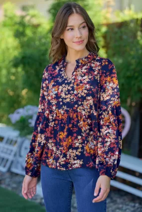 Hailey & Co Navy Floral Print