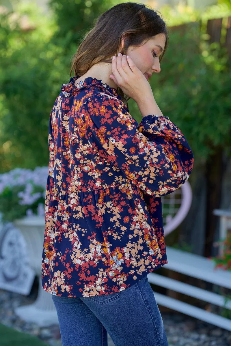 Hailey & Co Navy Floral Print