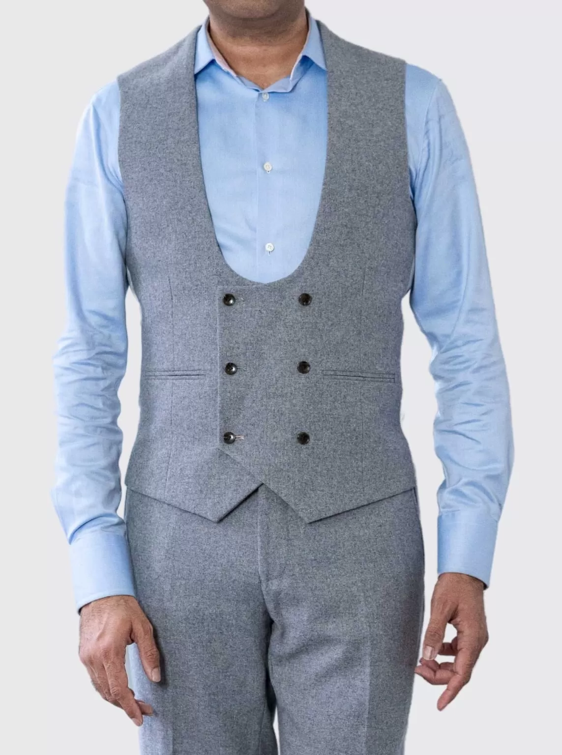 Harry Brown Ralph Grey Flannel Waistcoat