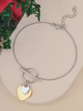 Heart Charm Toggle Bracelet