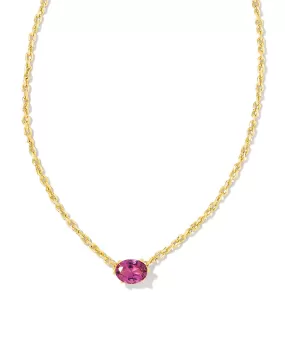 Kendra Scott Cailin Oval Pendant Necklace in Purple Crystal and Gold