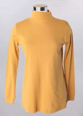 'Keren Hart' Women's Mock Neck Knit Top - Mustard