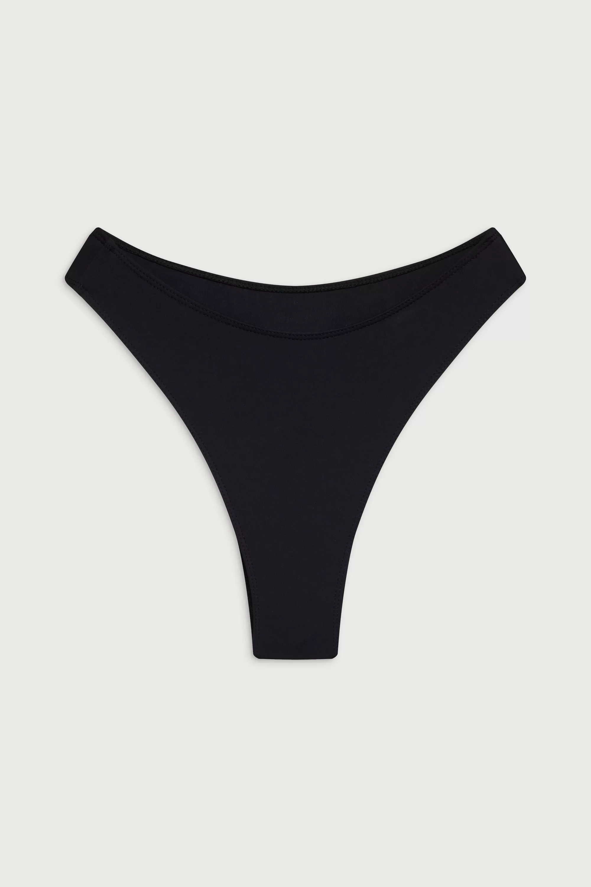 Laura High Waist Cheeky Bikini Bottom - Black