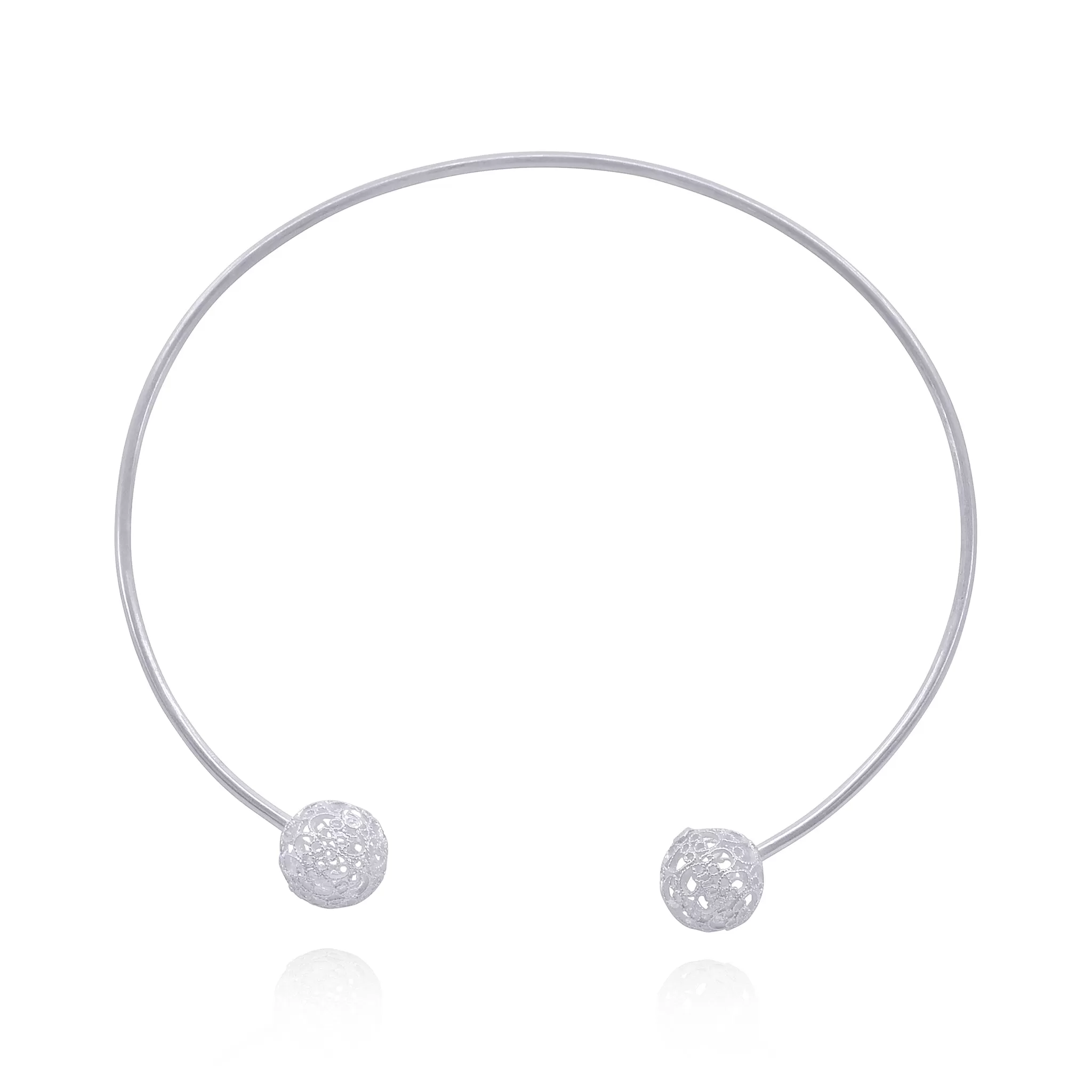 LUCRECIA SILVER SMALL CHOKER NECKLACE FILIGREE