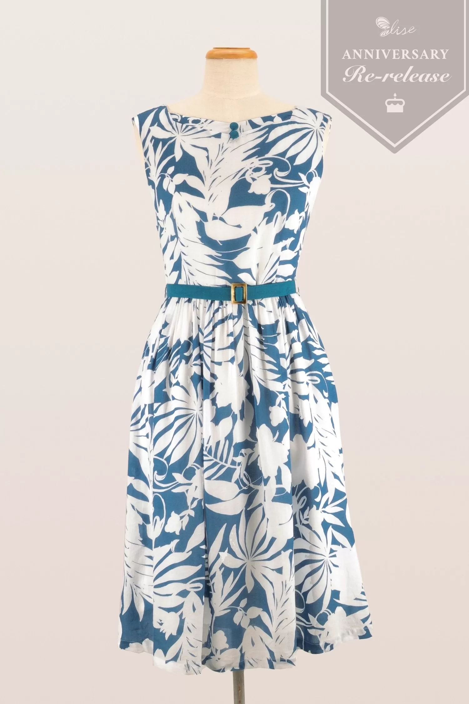 Marlin Blue & White Floral Dress